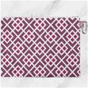 Two Tone Lattice Pattern Purple Canvas Cosmetic Bag (XXXL) View2