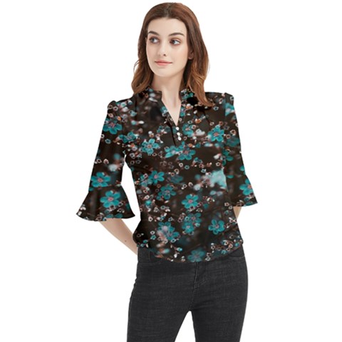 Realflowers Loose Horn Sleeve Chiffon Blouse by Sparkle