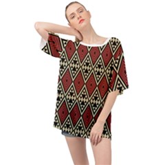 Motif Boho Style Geometric Oversized Chiffon Top by tmsartbazaar