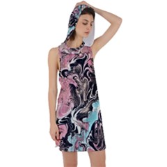 Paola De Giovanni-dragons Fire Iii Racer Back Hoodie Dress by kaleidomarblingart