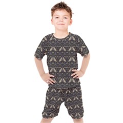Moth Pattern Kids  Tee And Shorts Set by GretaBerlin