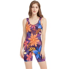 Colourful Print 5 Women s Wrestling Singlet by designsbymallika