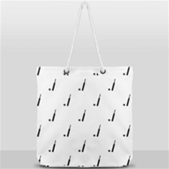 Black And White Cricket Sport Motif Print Pattern Full Print Rope Handle Tote (large) by dflcprintsclothing