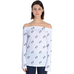 American Football Ball Motif Print Pattern Off Shoulder Long Sleeve Top by dflcprintsclothing