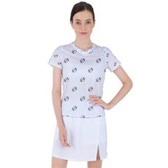 American Football Ball Motif Print Pattern Women s Sports Top