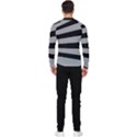 Striped black and grey colors pattern, silver geometric lines Men s Long Sleeve Rash Guard View2