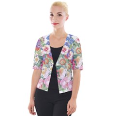 Beautiful Flowers Cropped Button Cardigan by goljakoff