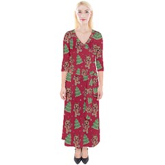Gingerbread Krampus Quarter Sleeve Wrap Maxi Dress by Valentinaart