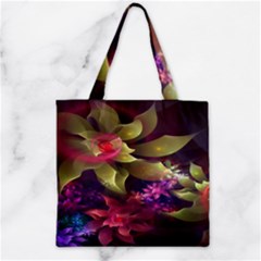 Fractal Flower Zipper Grocery Tote Bag