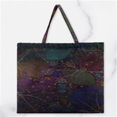 Fractal Leafs Zipper Large Tote Bag