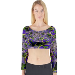 Fractalbubbles Long Sleeve Crop Top