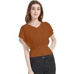 Burnt Orange - Butterfly Chiffon Blouse