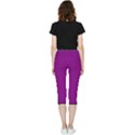 Lollipop Purple - Inside Out Lightweight Velour Capri Leggings  View2