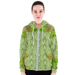 Landscape In A Green Structural Habitat Ornate Women s Zipper Hoodie by pepitasart