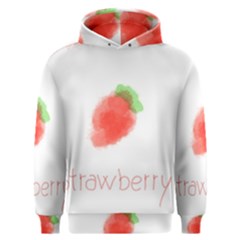 Strawbery Fruit Watercolor Painted Men s Overhead Hoodie by Mariart