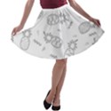 Pineapples A-line Skater Skirt View1