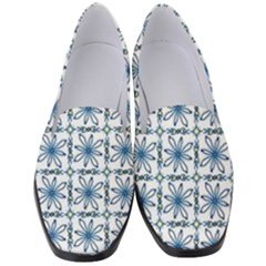 Azulejo Style Blue Tiles Women s Classic Loafer Heels by MintanArt