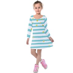 Cute Golden Hearts Kids  Long Sleeve Velvet Dress by designsbymallika