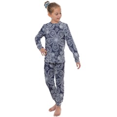 White Flower Mandala Kids  Long Sleeve Set  by goljakoff