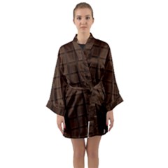 Chocolate Long Sleeve Satin Kimono by goljakoff