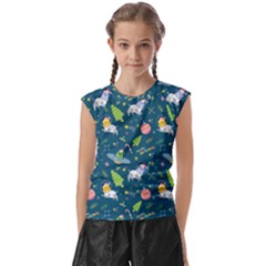 Space Christmas Space Christmas Kids  Raglan Cap Sleeve Tee by designsbymallika