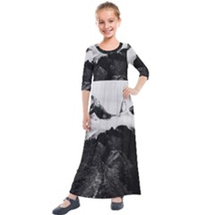 Whale In Clouds Kids  Quarter Sleeve Maxi Dress by goljakoff