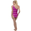 Pink Diamond Pattern To One Side Swimsuit View2