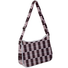 Rosegold Beads Chessboard Zip Up Shoulder Bag