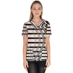 Nine Bar Monochrome Fade Squared Bend Women s V-neck Scrub Top by WetdryvacsLair