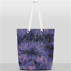 Purple And Yellow Abstract Full Print Rope Handle Tote (small) by Dazzleway