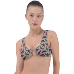Dragonfly Pattern Ring Detail Bikini Top by designsbymallika