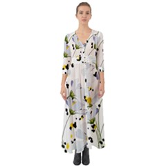 Tree Poppies  Button Up Boho Maxi Dress by Sobalvarro