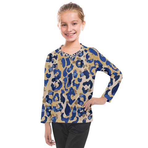 Leopard Skin  Kids  Long Mesh Tee by Sobalvarro