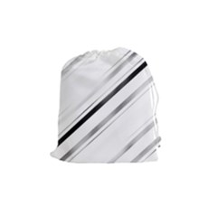 High Contrast Minimalist Black And White Modern Abstract Linear Geometric Style Design Drawstring Pouch (medium) by dflcprintsclothing