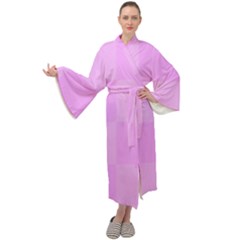 Pink Gingham Check Squares Maxi Velour Kimono by yoursparklingshop