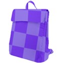 Purple Gingham Check Squares Pattern Flap Top Backpack View1