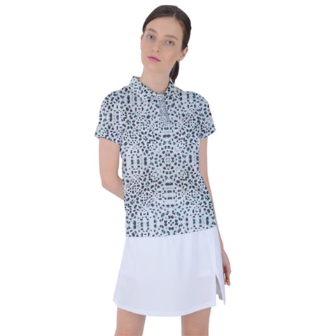 Dots Motif Geometric Print Design Women s Polo Tee by dflcprintsclothing