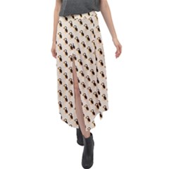 Digital  Design Velour Split Maxi Skirt by Sparkle