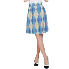Pattern Texture Chevron A-line Skirt by Dutashop