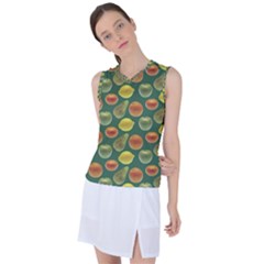Background Fruits Several Women s Sleeveless Sports Top