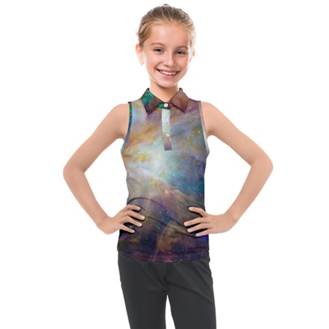 Colorful Galaxy Kids  Sleeveless Polo Tee by ExtraAwesomeSauce