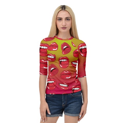 Hot Lips Quarter Sleeve Raglan Tee by ExtraAwesomeSauce