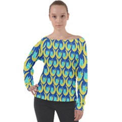 Catmoon Off Shoulder Long Sleeve Velour Top