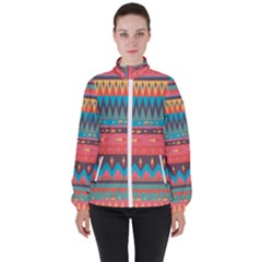 Native American Pattern Women s High Neck Windbreaker by ExtraAwesomeSauce