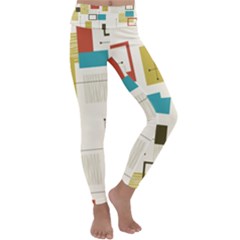 Retro Pattern Vintage Kids  Lightweight Velour Classic Yoga Leggings