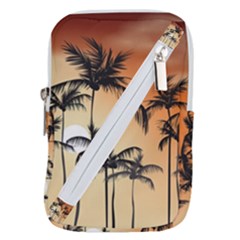 Sunset Palm Trees Beach Summer Belt Pouch Bag (small) by ExtraAwesomeSauce