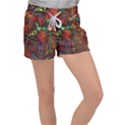 Boho Hippie Trippy Floral Pattern Velour Lounge Shorts View1