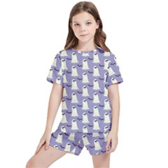 Halloween Ghost Bat Kids  Tee And Sports Shorts Set by Dutashop