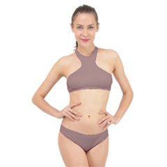 Burnished Brown High Neck Bikini Set by FabChoice