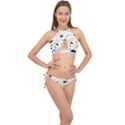 Golden pineapples Cross Front Halter Bikini Set View1